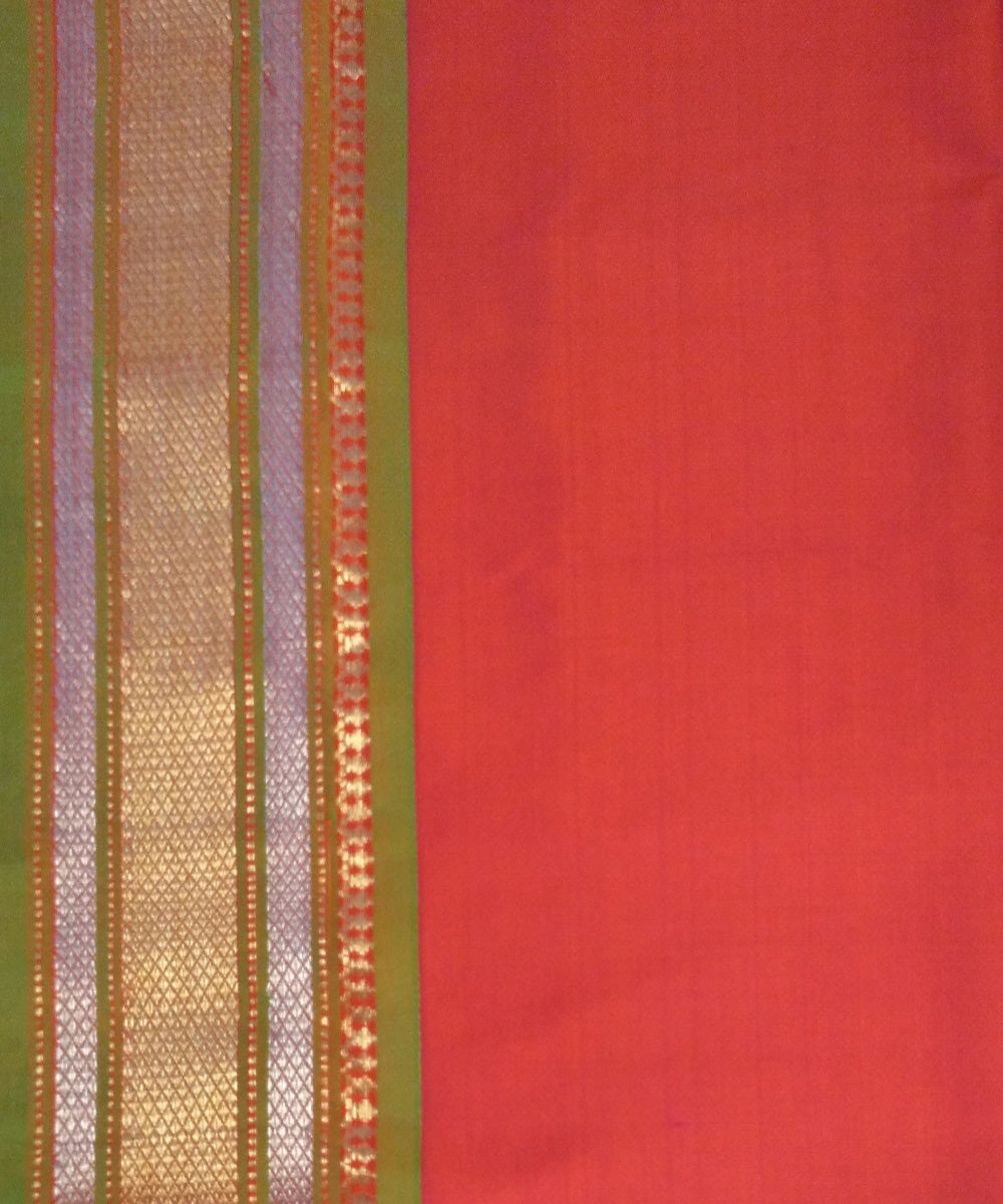 Pink double shaded silk handloom paithani saree