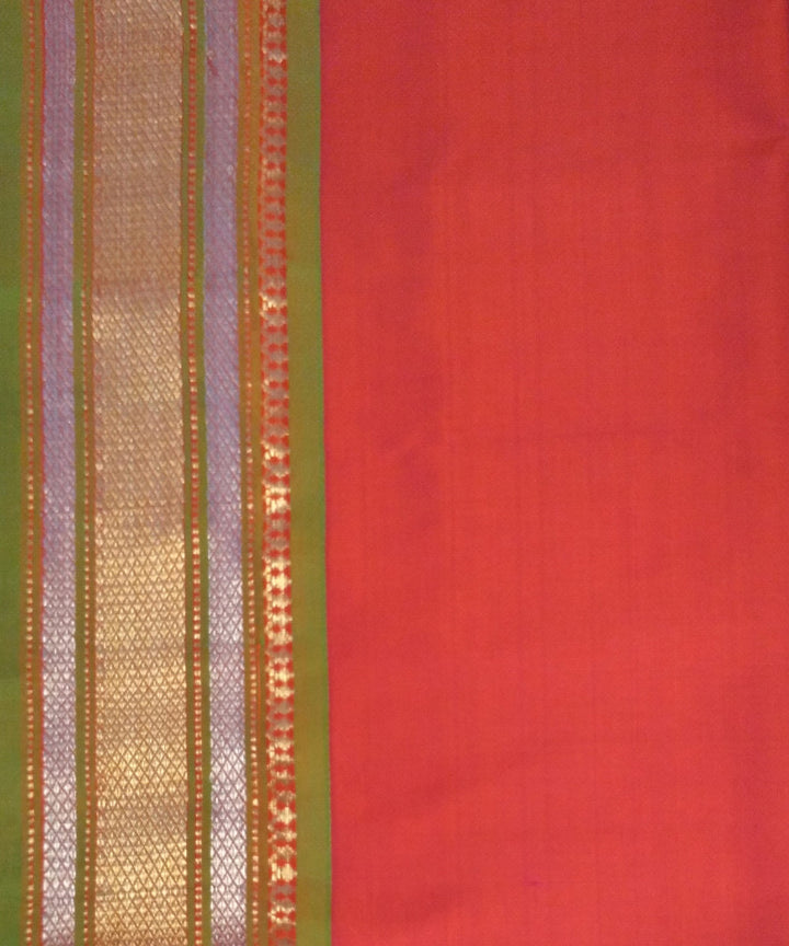 Pink double shaded silk handloom paithani saree