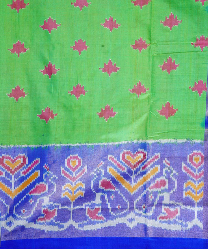 Green hand woven ikkat silk pochampally saree