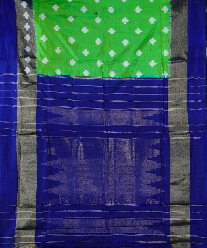 Bright green handwoven ikkat silk pochampally saree