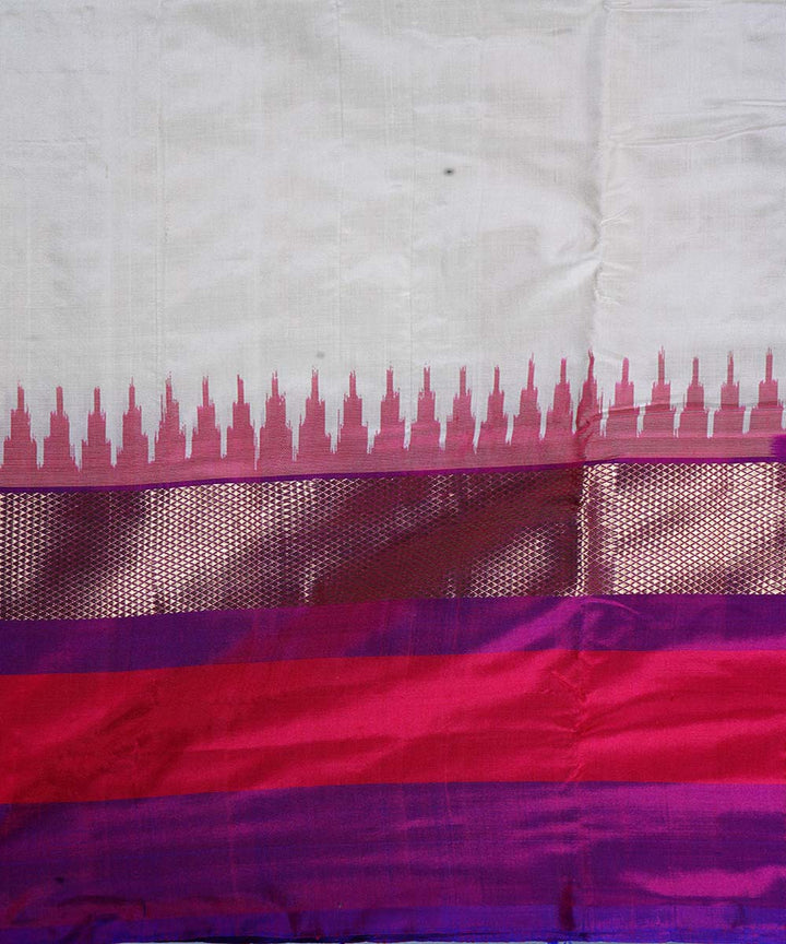 White handwoven ikkat silk pochampally saree