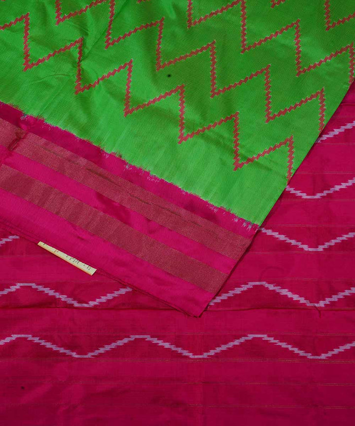 Light green handloom ikat silk pochampally saree