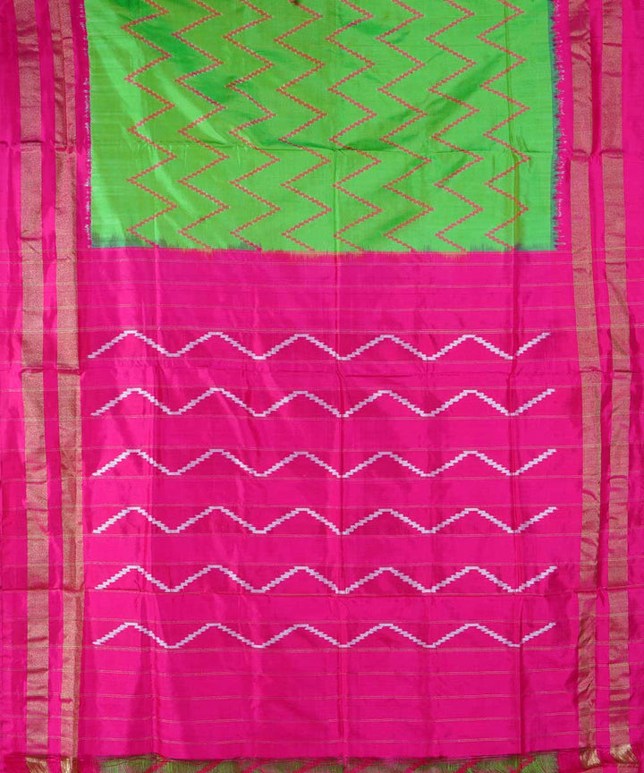 Light green handloom ikat silk pochampally saree