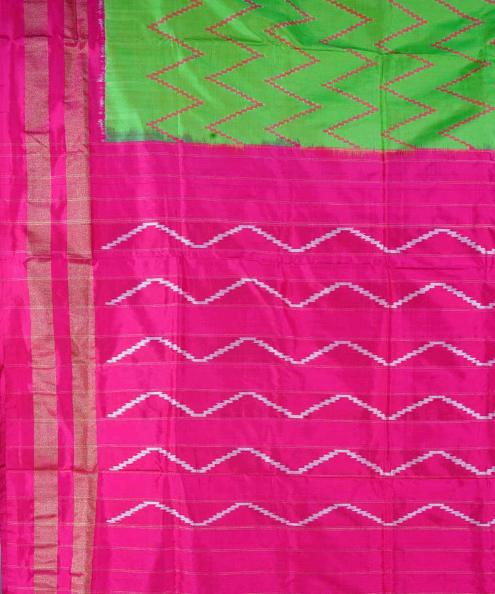 Light green handloom ikat silk pochampally saree