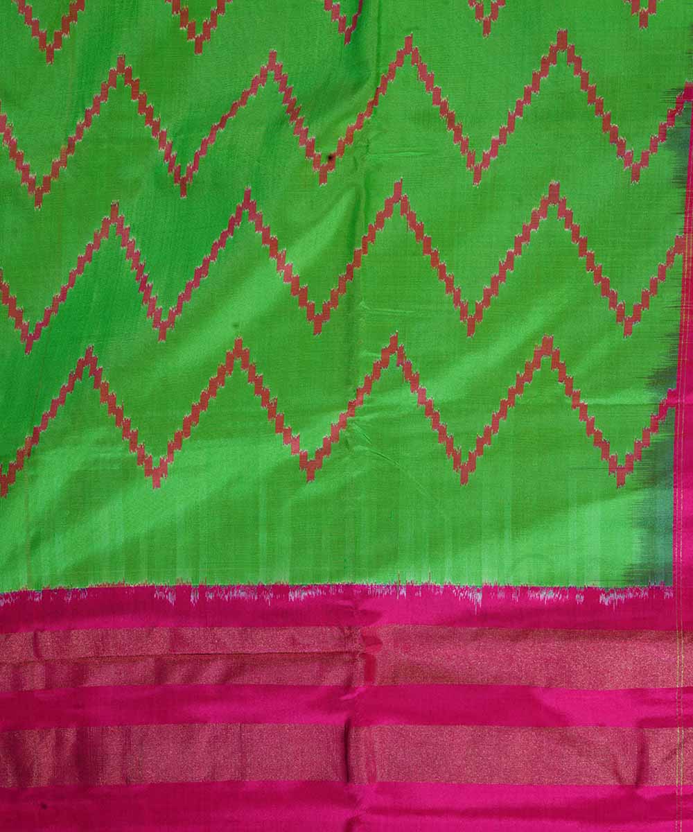 Light green handloom ikat silk pochampally saree