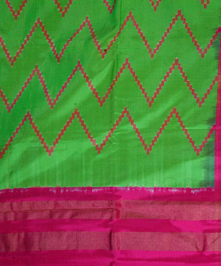 Light green handloom ikat silk pochampally saree