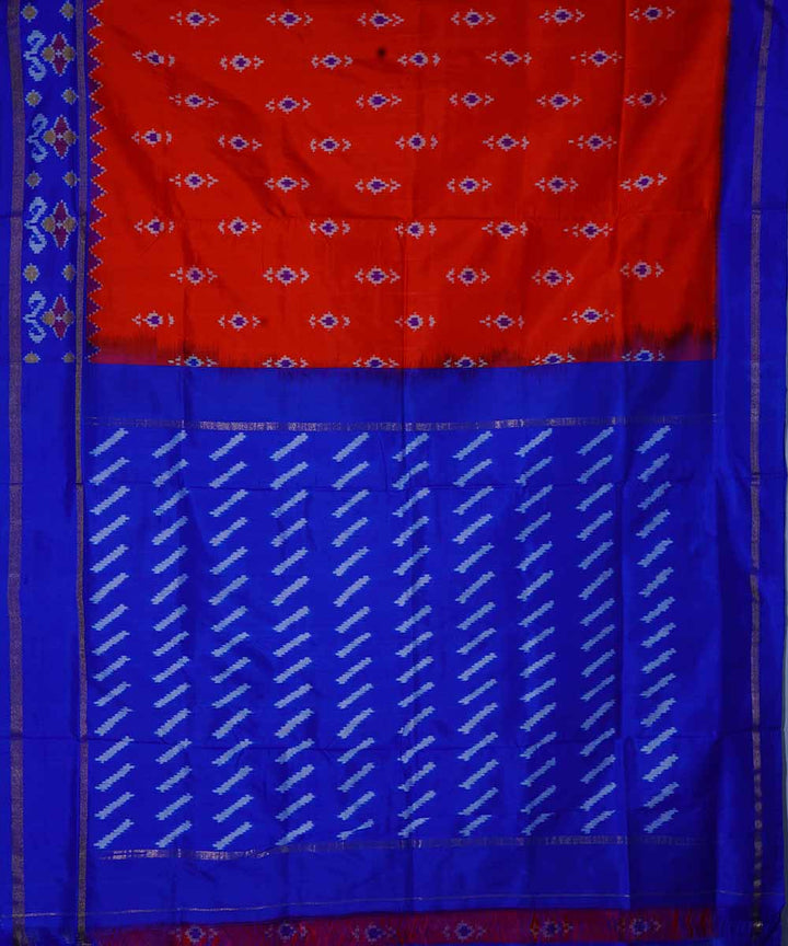 Crimson red handwoven ikkat silk pochampally saree