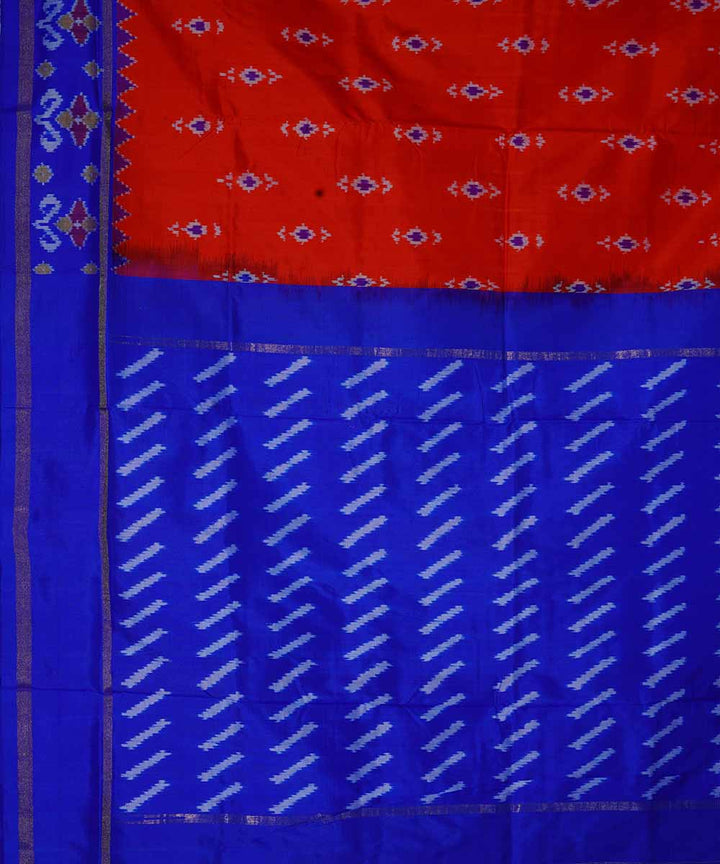 Crimson red handwoven ikkat silk pochampally saree