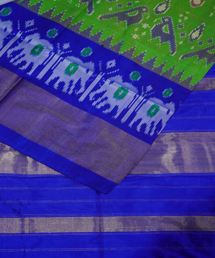 Green hand loom ikkat silk pochampally saree