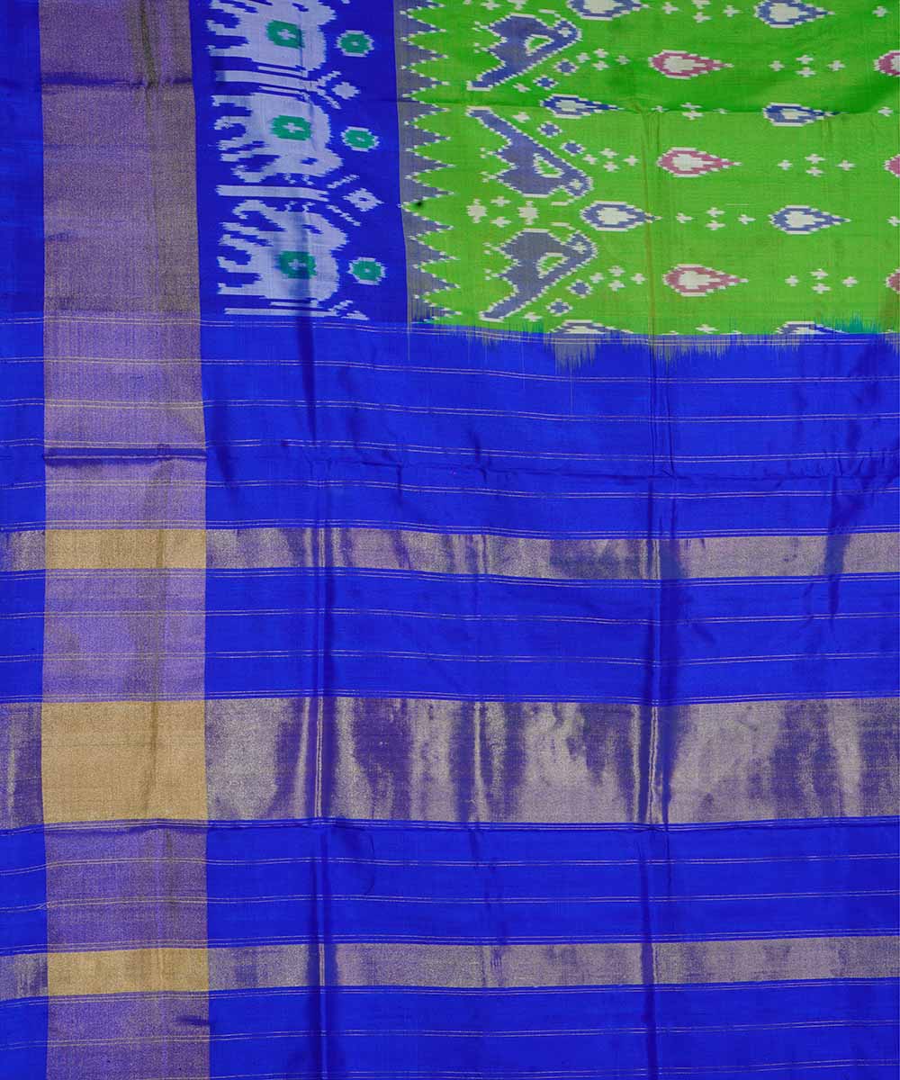 Green hand loom ikkat silk pochampally saree