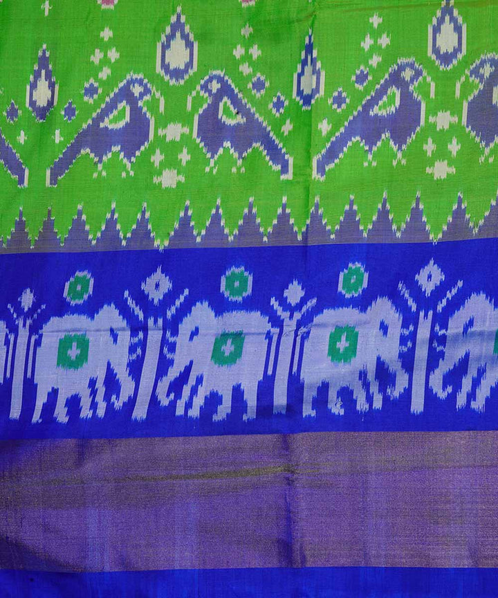 Green hand loom ikkat silk pochampally saree