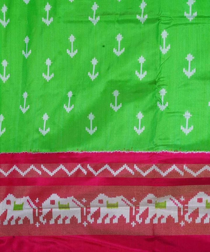 Green hand loom ikat silk pochampally saree