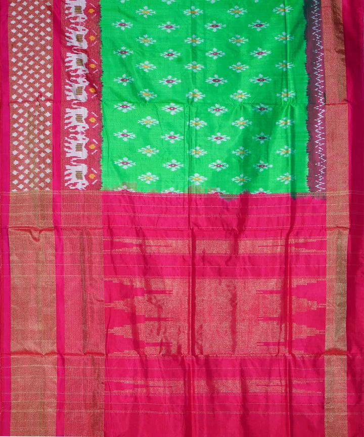 Light green hand loom ikkat silk pochampally saree