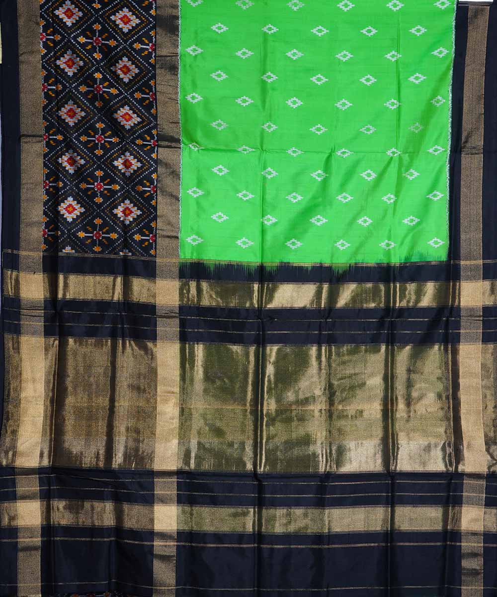 Light green handloom ikat silk pochampally saree