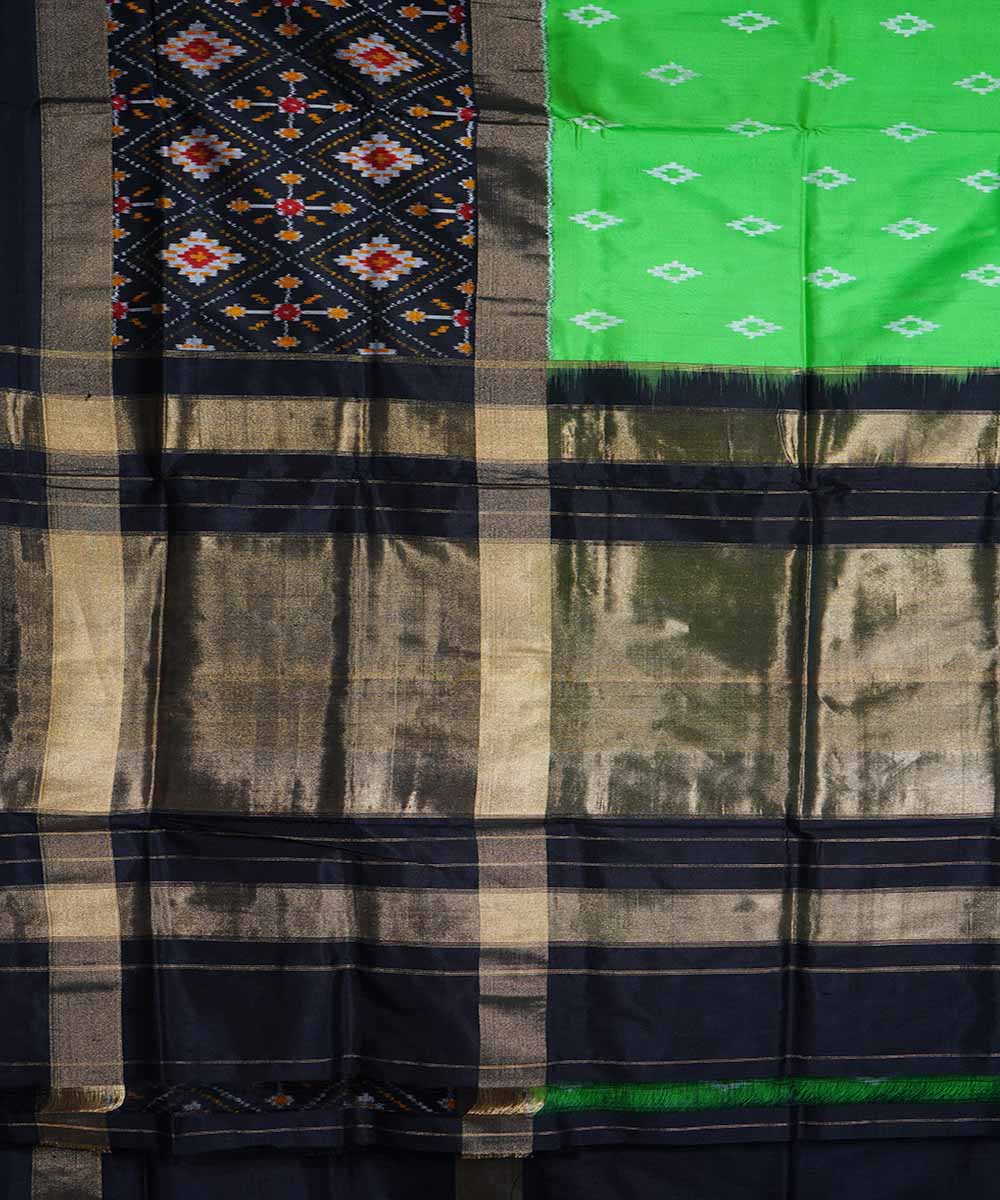 Light green handloom ikat silk pochampally saree