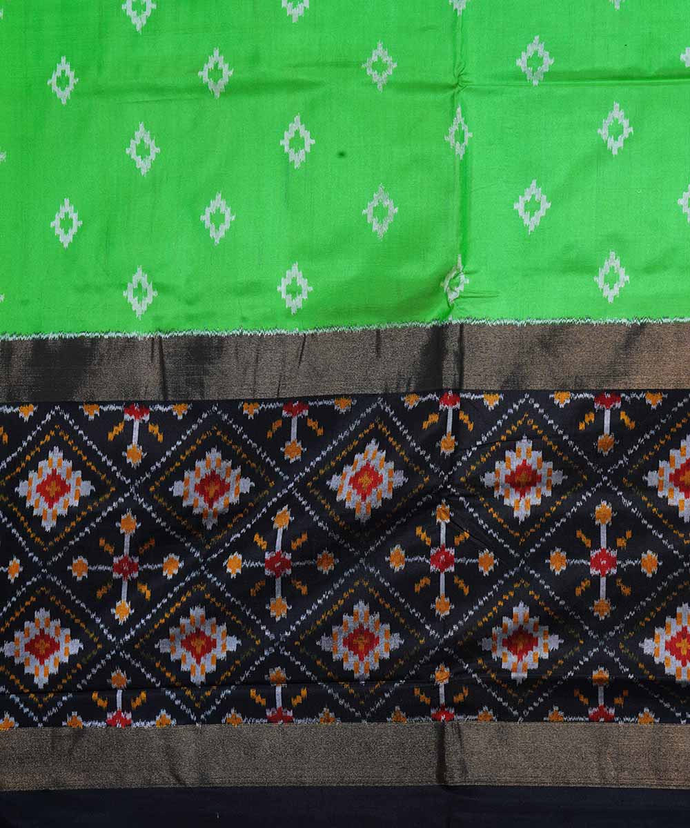 Light green handloom ikat silk pochampally saree