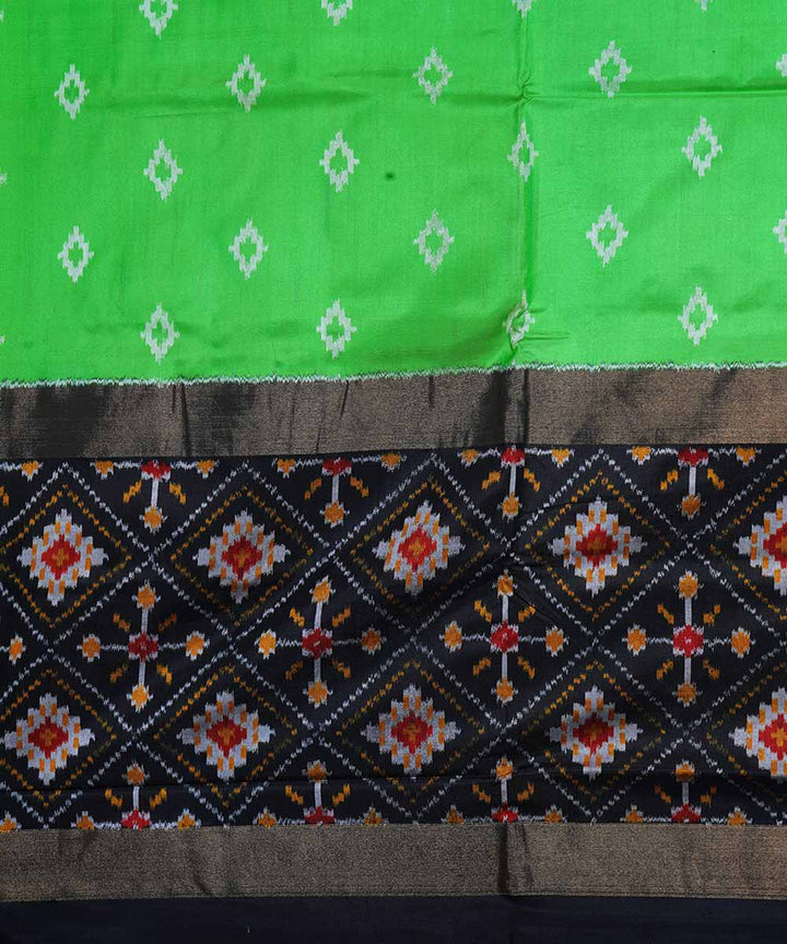 Light green handloom ikat silk pochampally saree