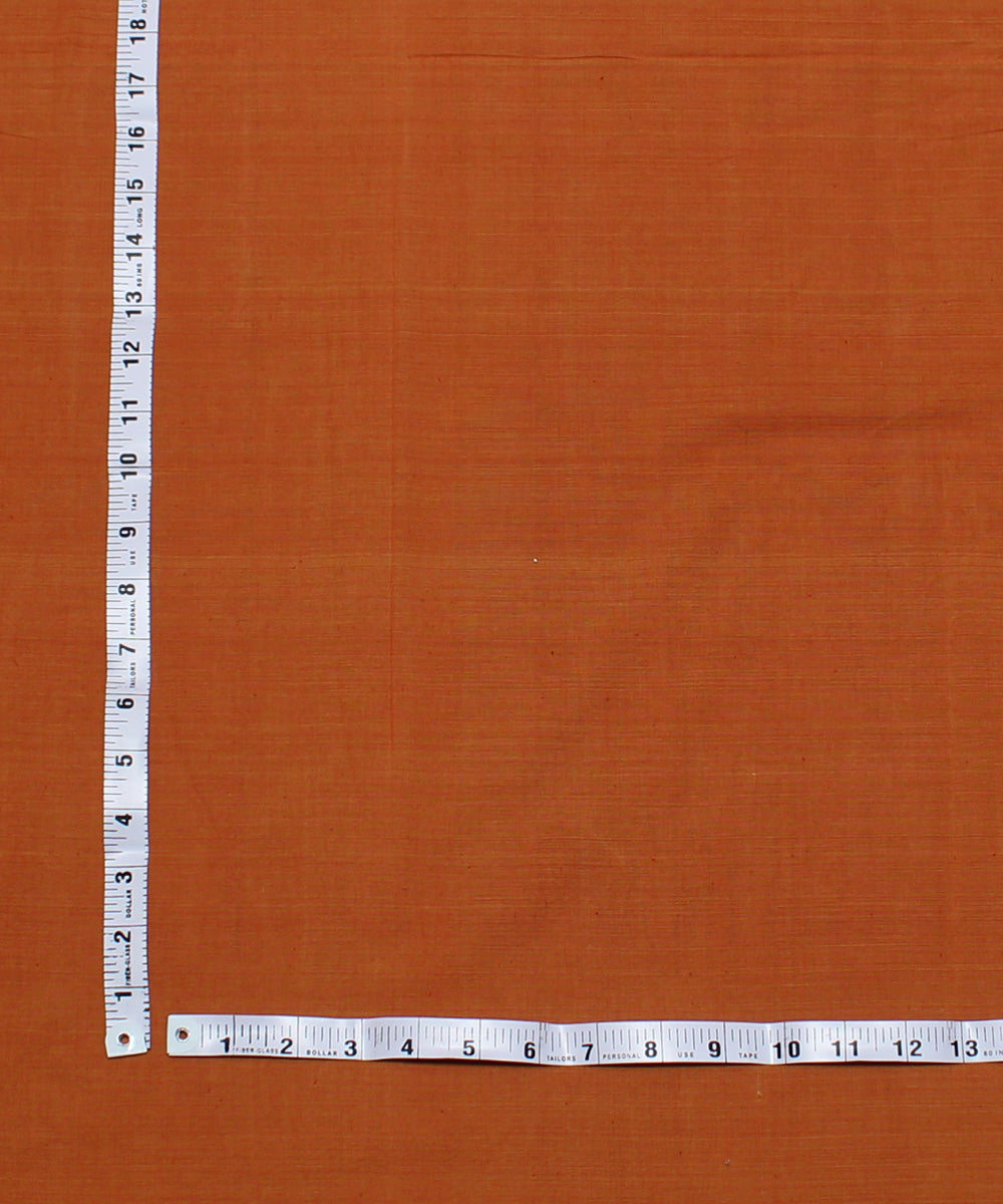 Orange handwoven cotton mangalgiri fabric