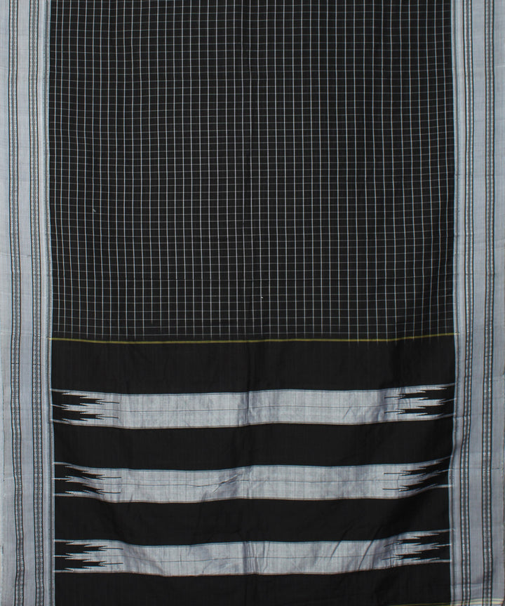 Black handloom cotton art silk gayatri border ilkal saree