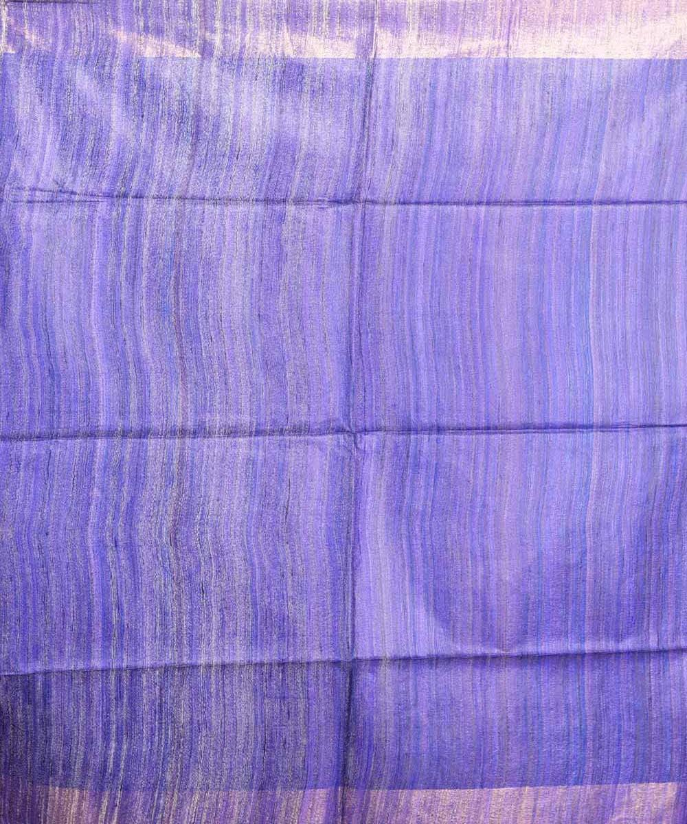 Mustard navy handwoven tussar silk sari