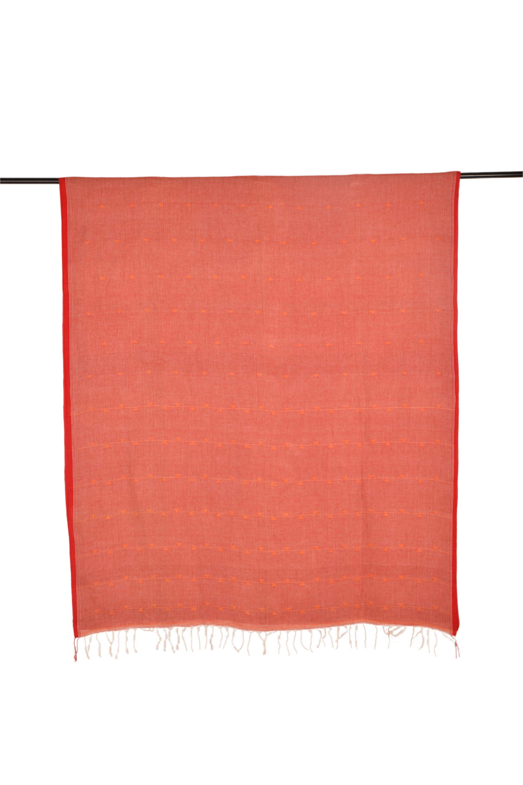 Peach hand embroidery kantha stitch cotton saree