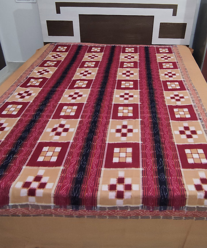 Multicolour handwoven cotton sambalpuri double bedsheet