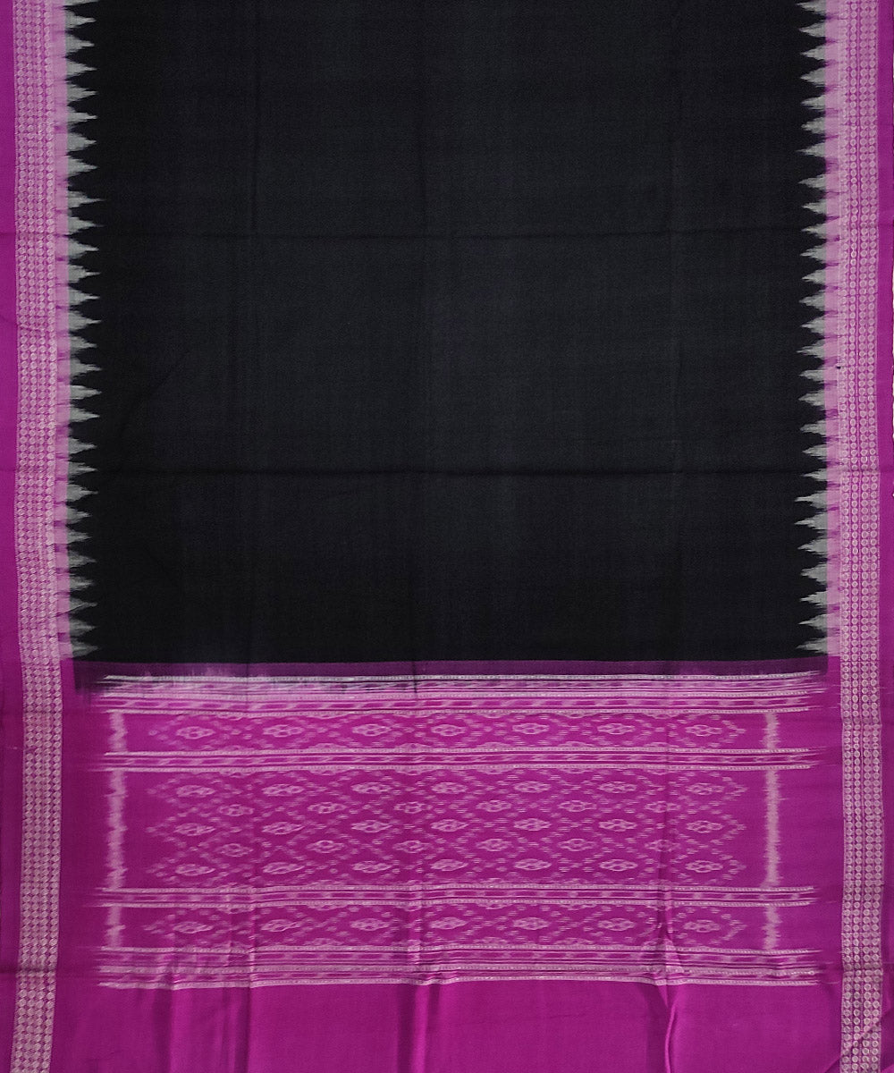 Purple black handwoven cotton sambalpuri dress material