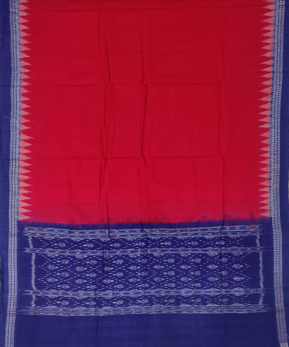 3pc Navy blue red handwoven cotton sambalpuri dress material