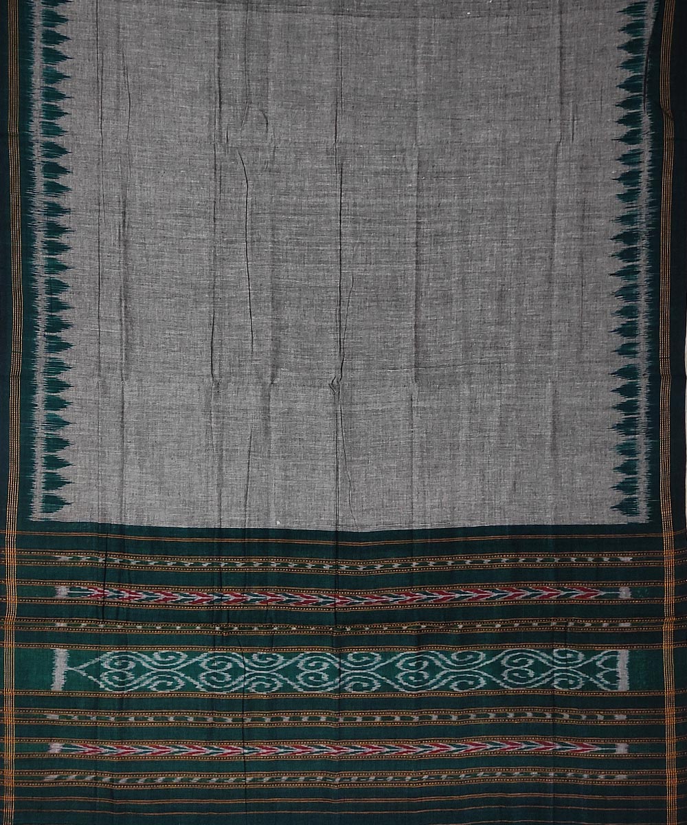 3pc Dark green grey handwoven cotton sambalpuri dress material