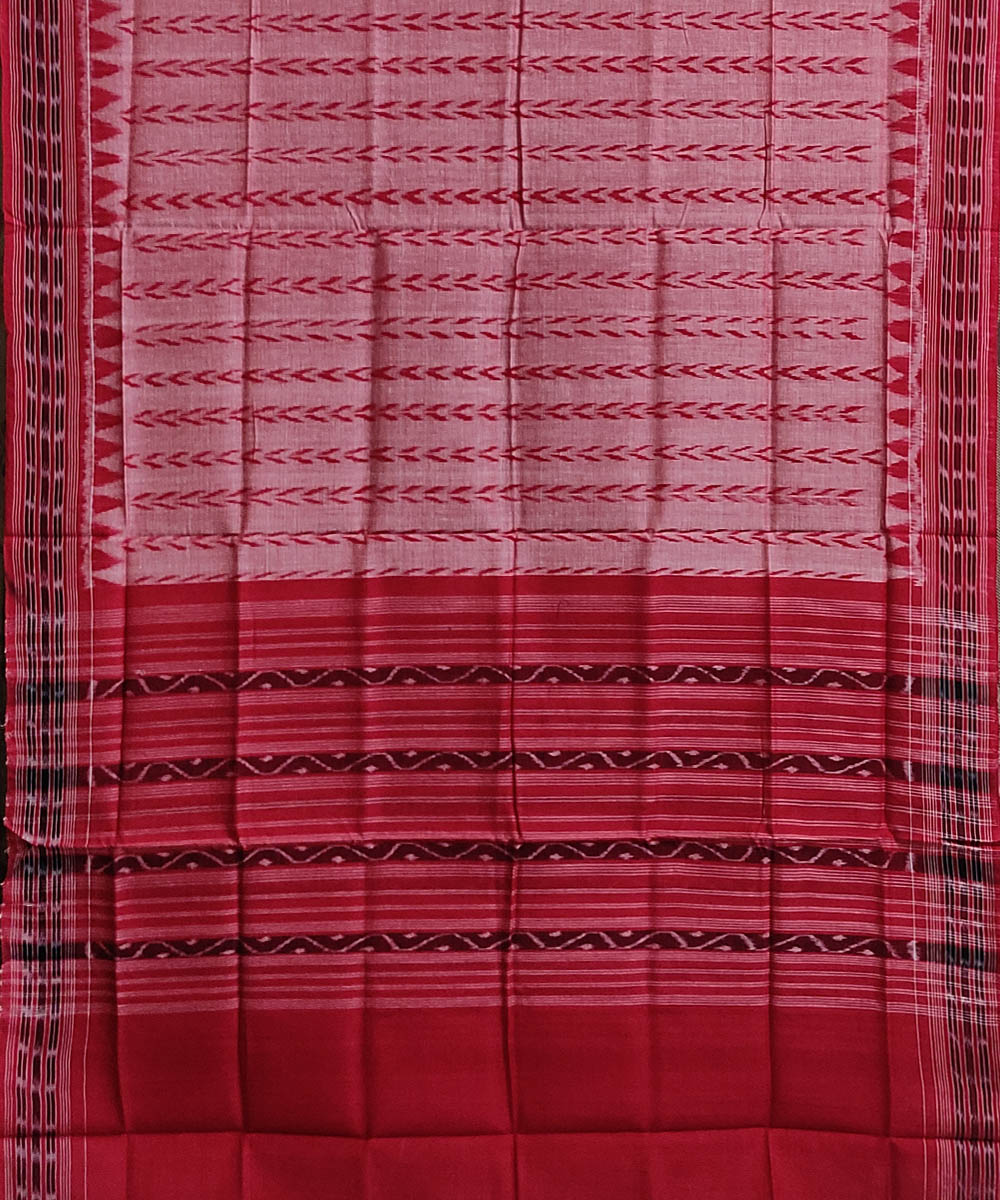 Pink red handloom cotton sambalpuri dupatta