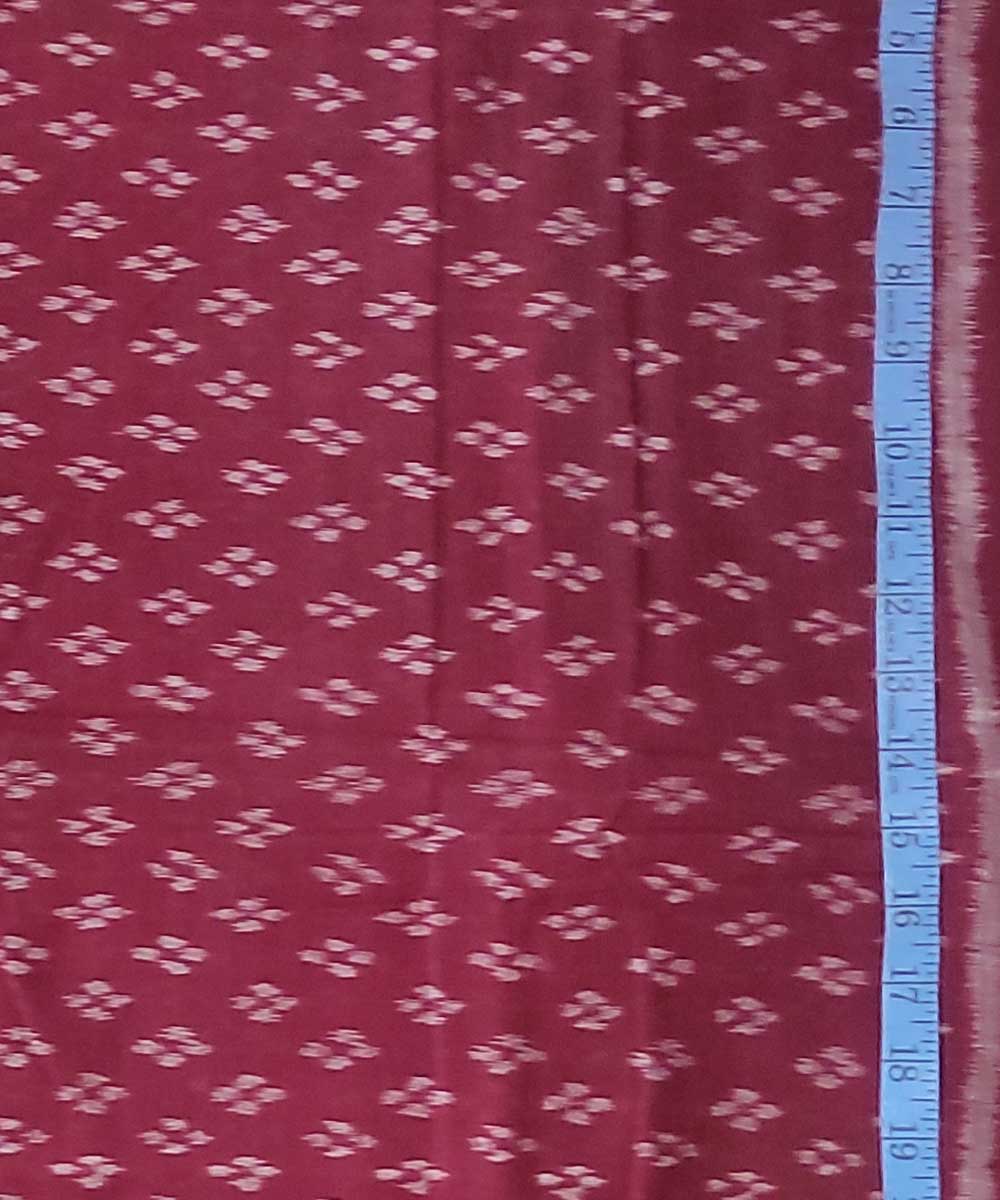 Maroon handwoven single ikat cotton sambalpuri kurta material (2.5m per qty)