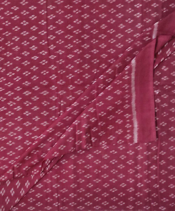 Maroon handwoven single ikat cotton sambalpuri kurta material (2.5m per qty)