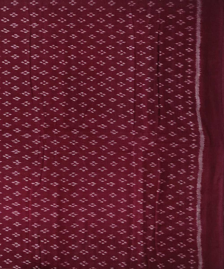 Maroon handwoven single ikat cotton sambalpuri kurta material (2.5m per qty)