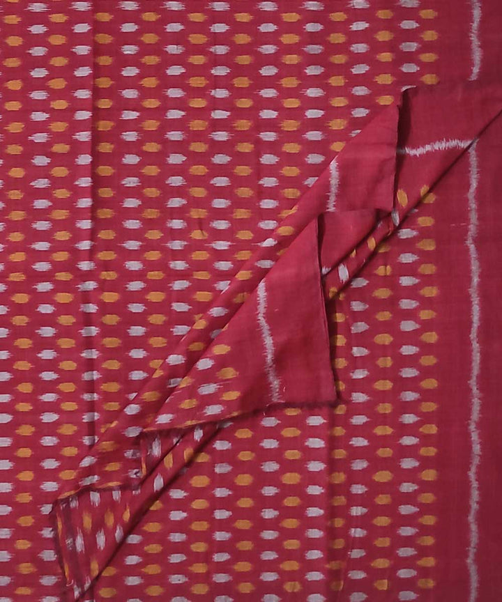 2.5m Dark red handwoven single ikat cotton sambalpuri kurta fabric