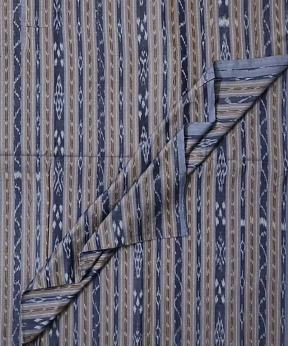 2.5m Grey handwoven cotton single ikat sambalpuri kurta fabric