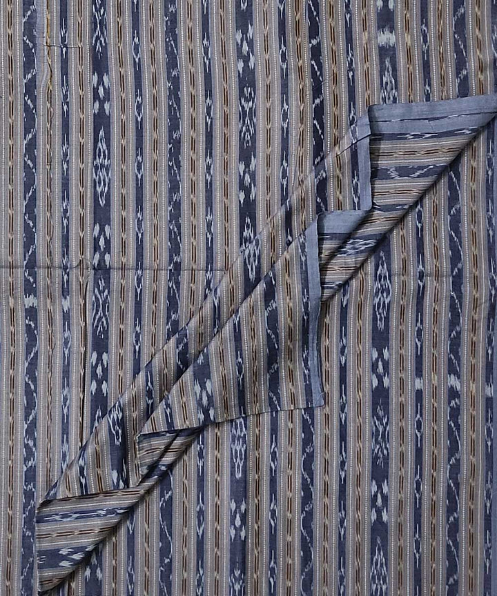 2.5m Grey handwoven cotton single ikat sambalpuri kurta fabric