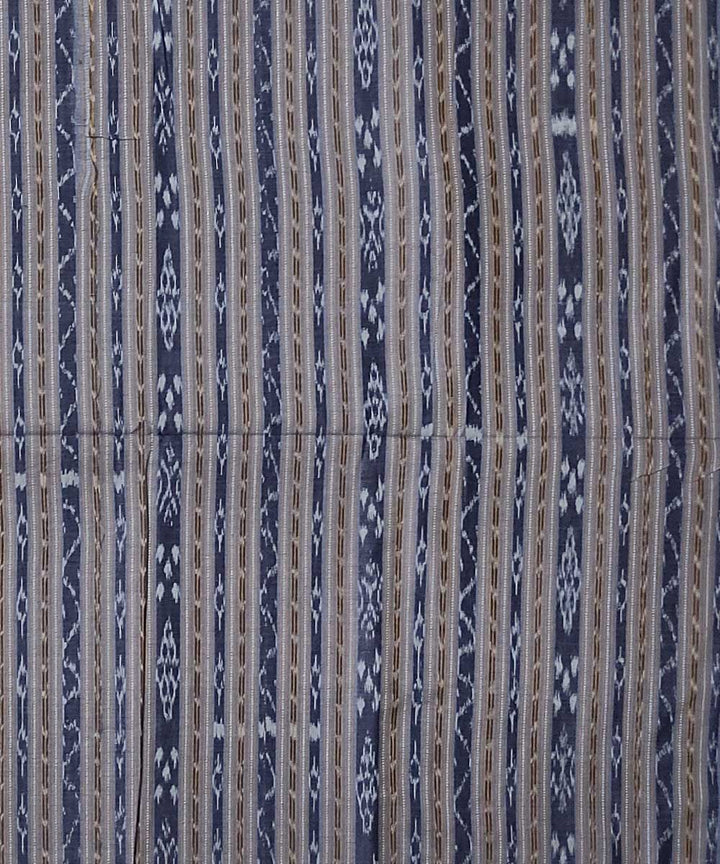 2.5m Grey handwoven cotton single ikat sambalpuri kurta fabric