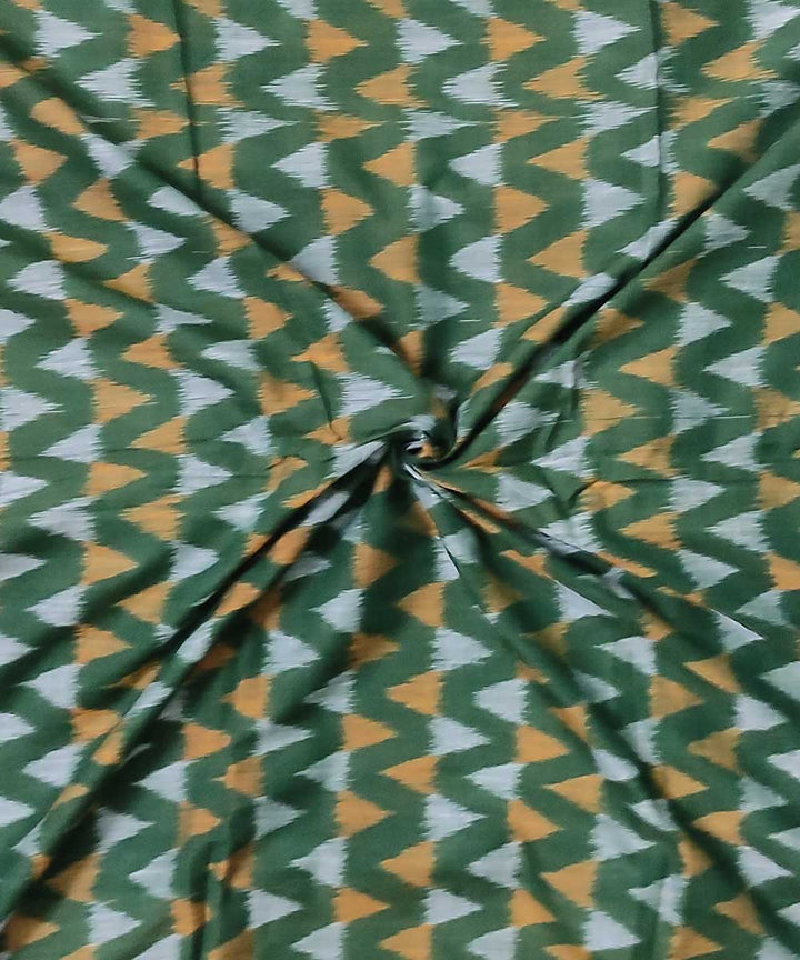 2.5m Dark green handwoven cotton single ikat sambalpuri kurta fabric