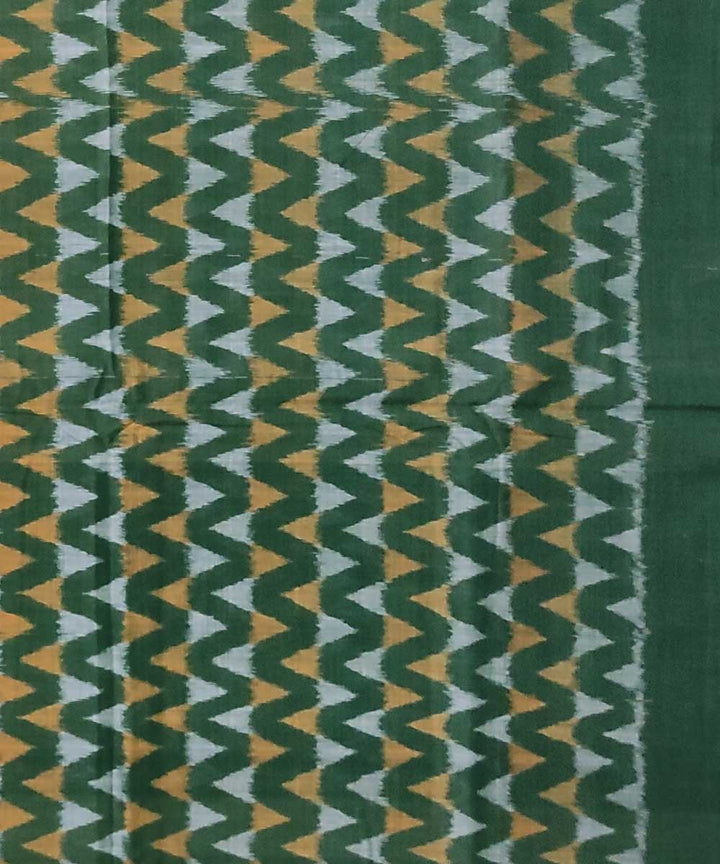 2.5m Dark green handwoven cotton single ikat sambalpuri kurta fabric