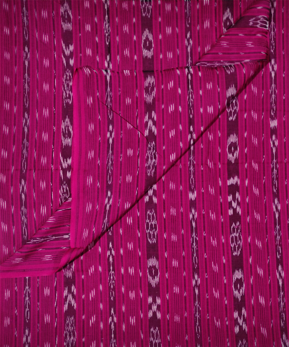 2.5m Pink handwoven cotton sambalpuri kurta fabric