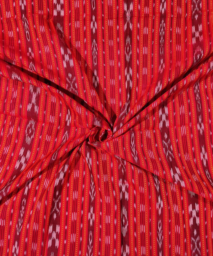 2.5m Red handwoven cotton sambalpuri kurta fabric