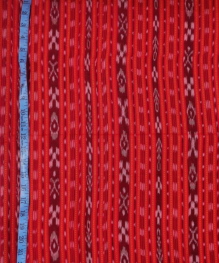 2.5m Red handwoven cotton sambalpuri kurta fabric