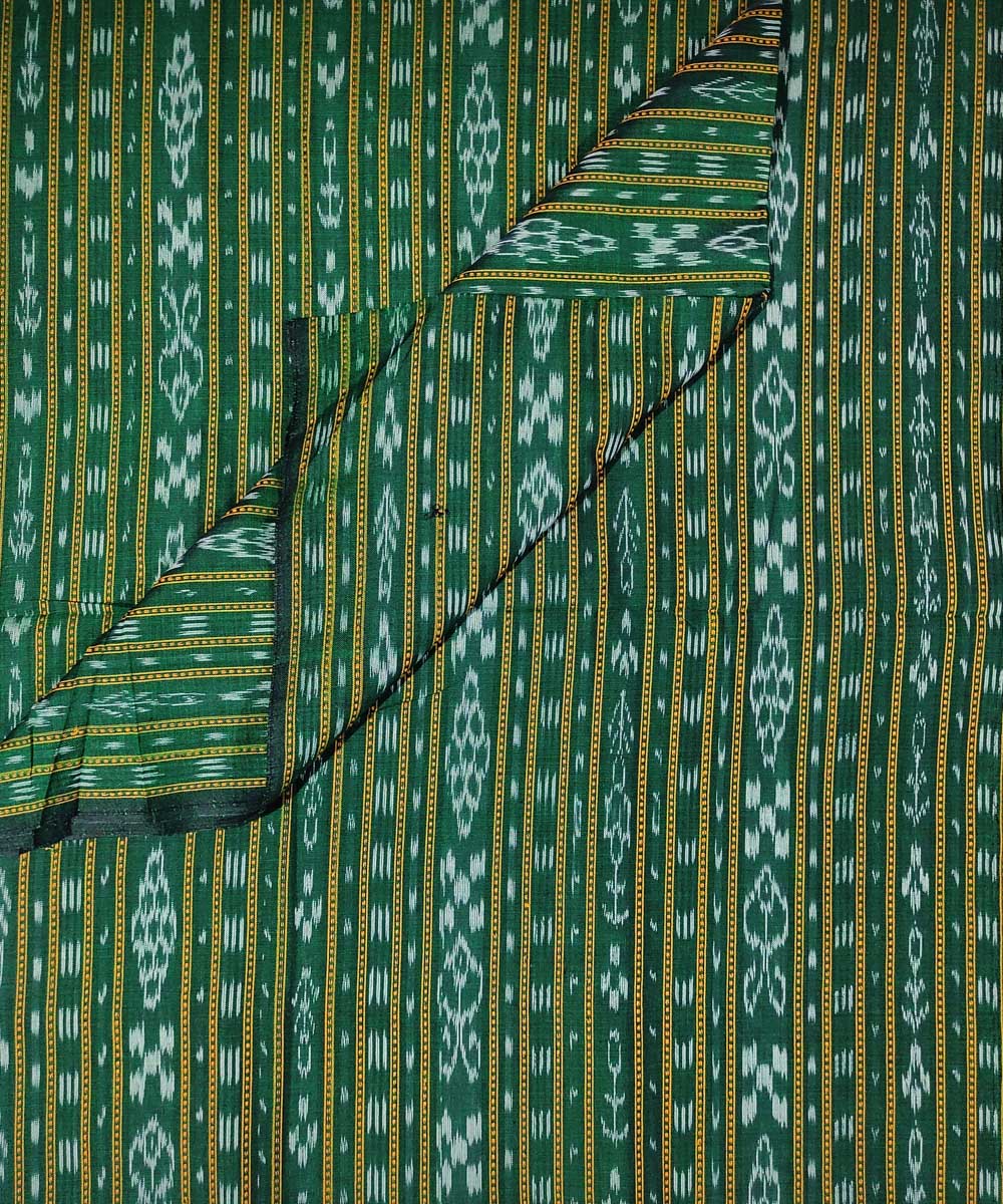 Dark green handwoven cotton sambalpuri kurta material(2.5m per qty)