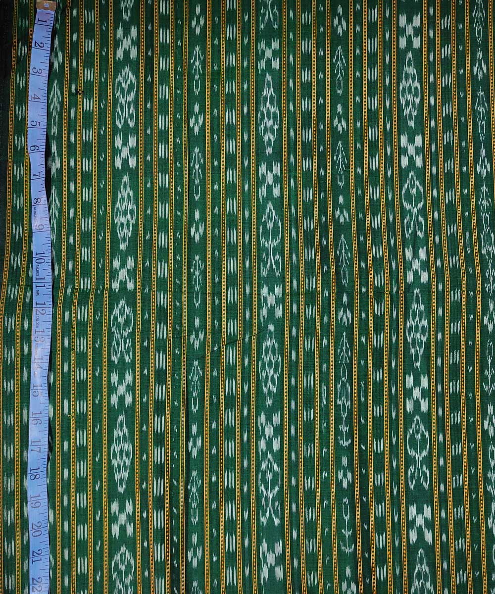 Dark green handwoven cotton sambalpuri kurta material(2.5m per qty)