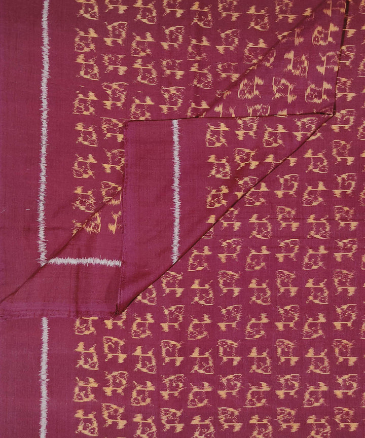 Maroon hand woven cotton sambalpuri kurta material(2.5m per qty)