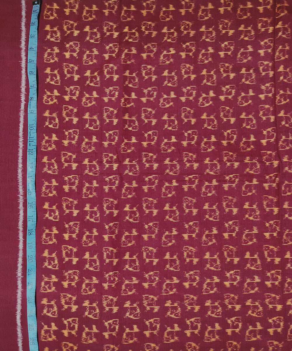 Maroon hand woven cotton sambalpuri kurta material(2.5m per qty)