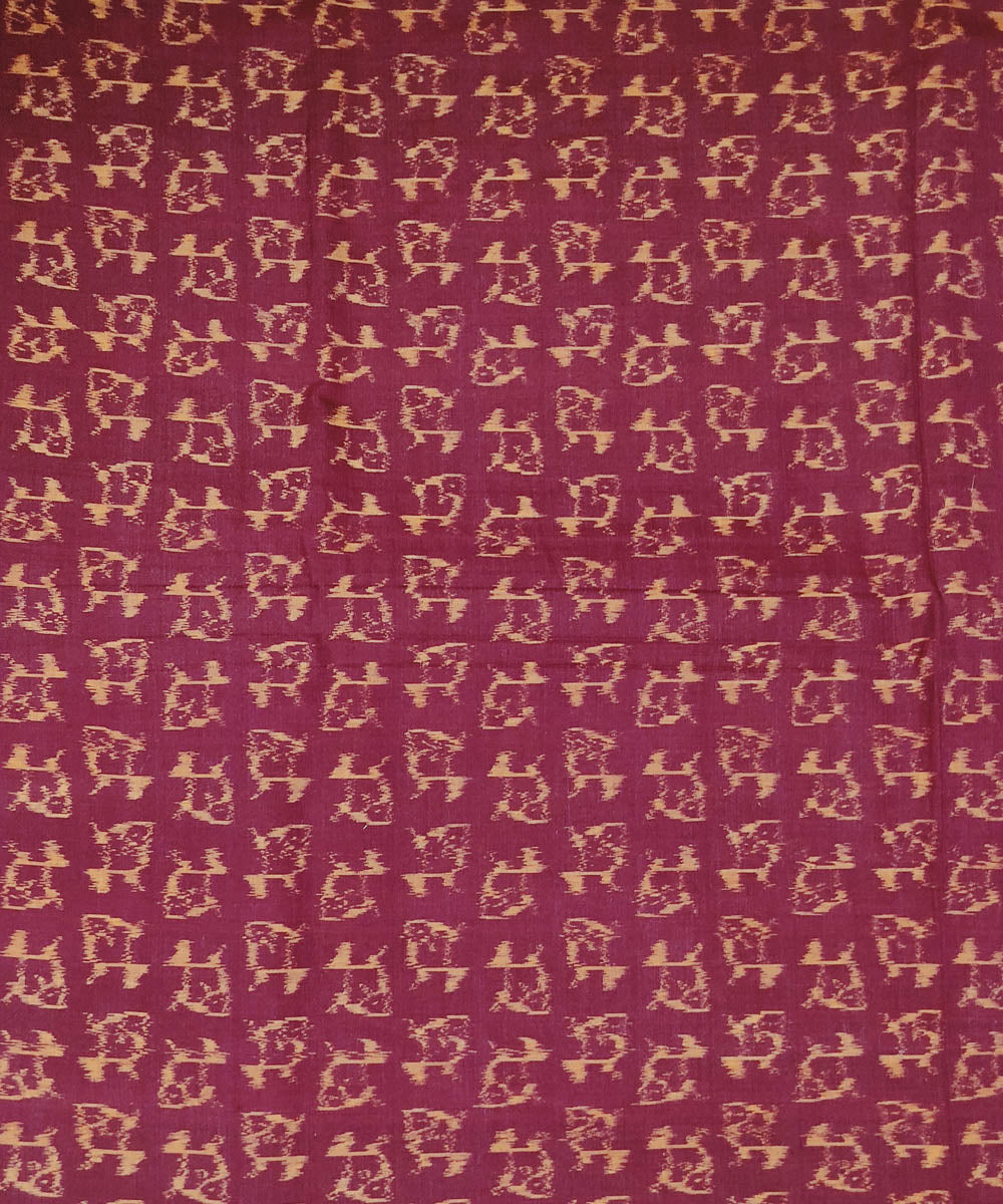 Maroon hand woven cotton sambalpuri kurta material(2.5m per qty)