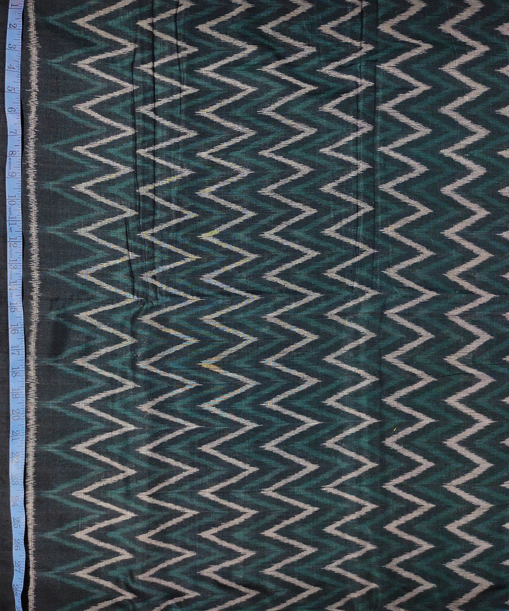 2.5m Dark green handwoven cotton sambalpuri kurta fabric