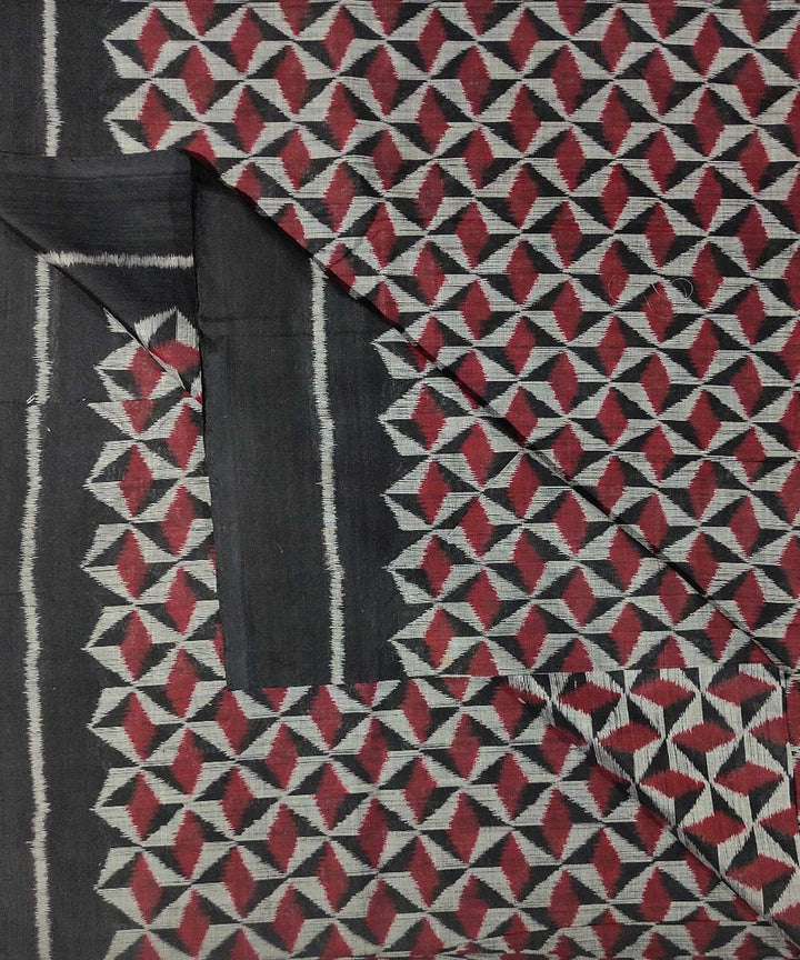 Black handwoven cotton sambalpuri kurta material