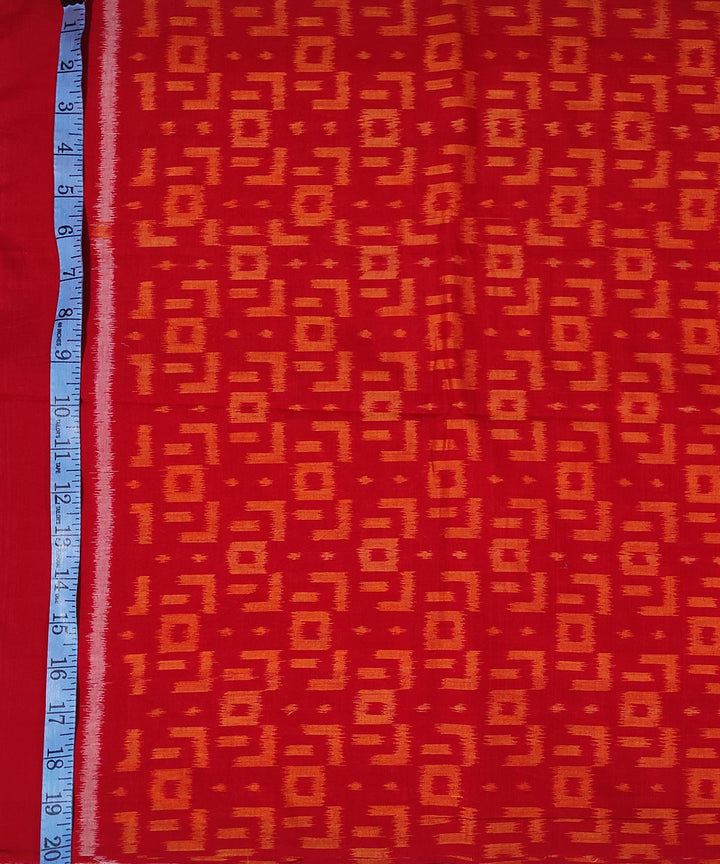 Bright red handwoven cotton sambalpuri kurta material(2.5m per qty)